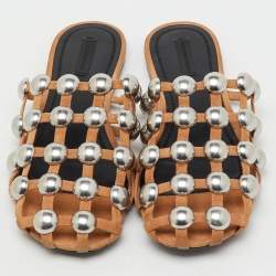 Pre Owned Alexander Wang Beige Suede Amelia Flat Mules Size 41