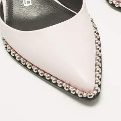 Pre Owned Alexander Wang Light Pink Leather Nova Studded Rina Slingback Pumps Size 38.5