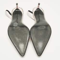 Pre Owned Alexander Wang Light Pink Leather Nova Studded Rina Slingback Pumps Size 38.5
