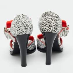 Pre Owned Alexander Wang Tricolor Leather Open Toe Ankle Strap Sandals Size 36