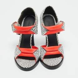 Pre Owned Alexander Wang Tricolor Leather Open Toe Ankle Strap Sandals Size 36