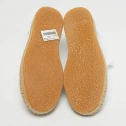 Pre Owned Alexander Wang Size 36 White Leather Jute Cap Toe Espadrille Low Top Sneakers