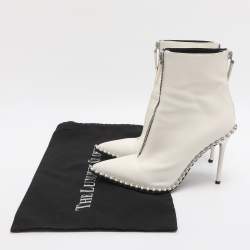 Pre Owned Alexander Wang Eri Size 36 White Leather Ankle Length Boots