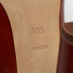 Pre Owned Alexander Wang Size 36.5 Brown Leather Ankle Wrap Pumps