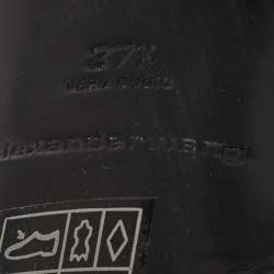 Pre Owned Alexander Wang Julie Size 37.5 Black/Silver Leather Ankle Strap Sandals