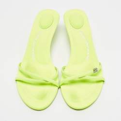 مملوكة مسبقًا Alexander Wang Dahlia Size 39 Green Neoprene Slide Sandals