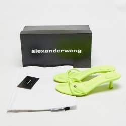 مملوكة مسبقًا Alexander Wang Dahlia Size 39 Green Neoprene Slide Sandals