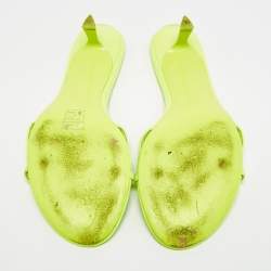 مملوكة مسبقًا Alexander Wang Dahlia Size 39 Green Neoprene Slide Sandals