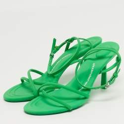 Pre Owned صندل ألكسندر وانغ داليا نيوبرين نيون أخضر مقاس 40