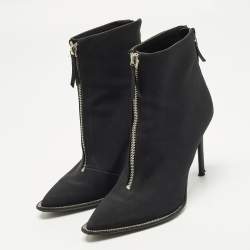 Pre Owned حذاء بوت ألكسندر وانغ قماش أسود طول الكاحل مقدمة مدببة مقاس 36.5