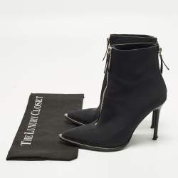 Pre Owned حذاء بوت ألكسندر وانغ قماش أسود طول الكاحل مقدمة مدببة مقاس 36.5