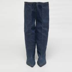 Pre Owned Alexander Wang Slouch Size 37 Blue Denim Knee Length Boots