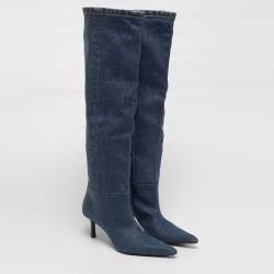 Pre Owned Alexander Wang Slouch Size 37 Blue Denim Knee Length Boots