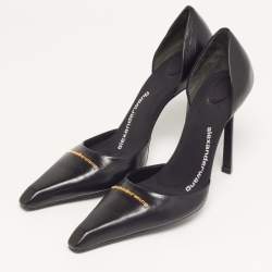 Pre Owned Alexander Wang Viola Size 38.5 Black Leather Pointed Toe D'orsay Pumps