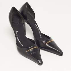 Pre Owned Alexander Wang Viola Size 38.5 Black Leather Pointed Toe D'orsay Pumps