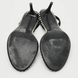 مملوكة مسبقًا Alexander Wang Nova Size 40.5 Black Leather and PVC Slingback Sandals