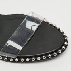 مملوكة مسبقًا Alexander Wang Nova Size 40.5 Black Leather and PVC Slingback Sandals