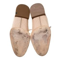 Alexander Wang Beige Croc Embossed Leather Ingrid Lace Up Oxfords Size 38