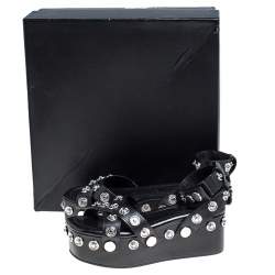 مملوكة مسبقًا Alexander Wang Black Leather Sandrah Flatform Sandals Size 36