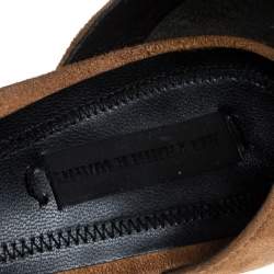 Pre Owned Alexander Wang Beige Suede Abby Lucite Tilt Heel Sandals Size 37.5