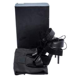 Alexander Wang Black Leather and Suede Malgosia Ankle Wrap Sandals Size 39.5