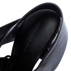 Alexander Wang Black Leather and Suede Malgosia Ankle Wrap Sandals Size 39.5