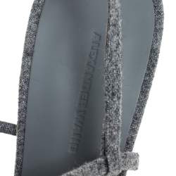 Alexander Wang Grey Wool Fabric Maryna Peep Toe Slingback Sandals Size 38