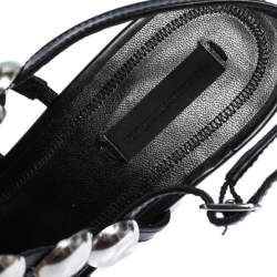 Pre Owned Alexander Wang Black Leather Dome Studded Nadia Sandals Size 39.5