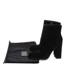 Alexander Wang Black Suede "Iselin" Block Heel Ankle Boots Size 38