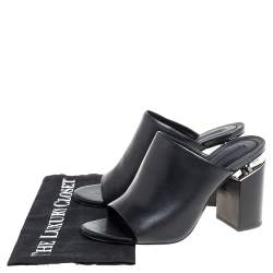 Alexander Wang Black Leather Mules Size 39