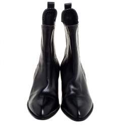 Pre Owned Alexander Wang Black Leather Anouck Ankle Boots Size 38