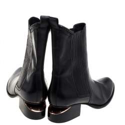 Pre Owned Alexander Wang Black Leather Anouck Ankle Boots Size 38