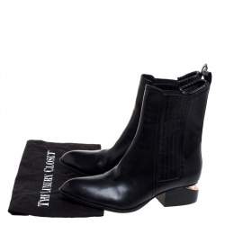 Pre Owned Alexander Wang Black Leather Anouck Ankle Boots Size 38