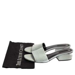 Alexander Wang Blue Denim Fabric Lou Open Toe Mules Size 38.5