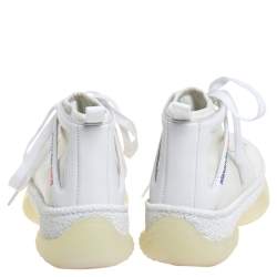 Pre Owned Alexander Wang White Mesh and Leather Trim A1 High Top Sneakers Size 39