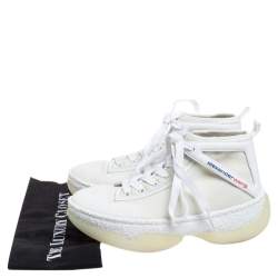 Pre Owned Alexander Wang White Mesh and Leather Trim A1 High Top Sneakers Size 39