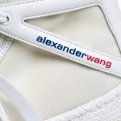 Pre Owned Alexander Wang White Mesh and Leather Trim A1 High Top Sneakers Size 39