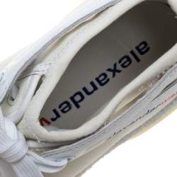 Pre Owned Alexander Wang White Mesh and Leather Trim A1 High Top Sneakers Size 39