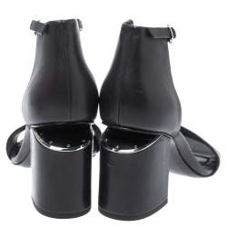 Alexander Wang Black Leather Block Heel Abby Sandals Size 37