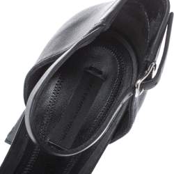 Alexander Wang Black Leather Block Heel Abby Sandals Size 37