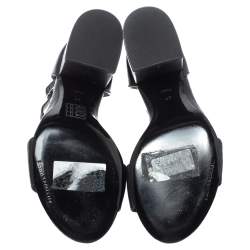 Alexander Wang Black Leather Block Heel Abby Sandals Size 37