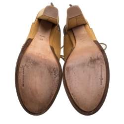 Pre Owned بوت للكاحل أليكساندر وانغ داكوتا جلد بني فاتح برباط مقاس 38