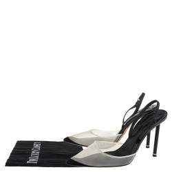 Alexander Wang Black/White Mesh And Suede Alix Slingback Sandals Size 37