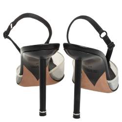 Alexander Wang Black/White Mesh And Suede Alix Slingback Sandals Size 37
