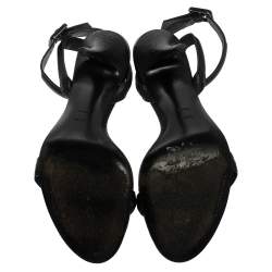 Pre Owned صندل ألكساندر وانغ ملتف حول الكاحل أنتونى جلد نقش سحلية أسود مقاس 38.5