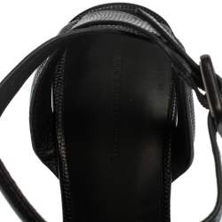 Pre Owned صندل ألكساندر وانغ ملتف حول الكاحل أنتونى جلد نقش سحلية أسود مقاس 38.5