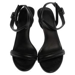 Pre Owned صندل ألكساندر وانغ ملتف حول الكاحل أنتونى جلد نقش سحلية أسود مقاس 38.5