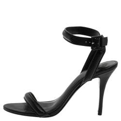 Pre Owned صندل ألكساندر وانغ ملتف حول الكاحل أنتونى جلد نقش سحلية أسود مقاس 38.5