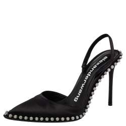 Alexander Wang Black Satin Rina Sandals Size 38