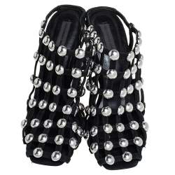 Alexander Wang Black Suede Embellished Sadie Mules Size 37